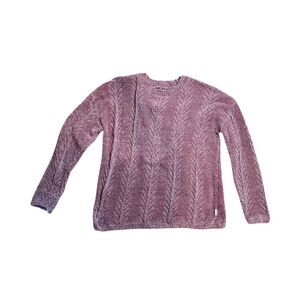 Orvis Womens Chenille Pink Soft Pullover Sweater‎ Sweater Large